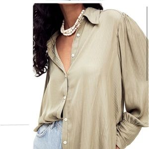 Free People Serena Silky Button Down Shirt
